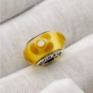 Pandora Golden Glass Charm with Dots